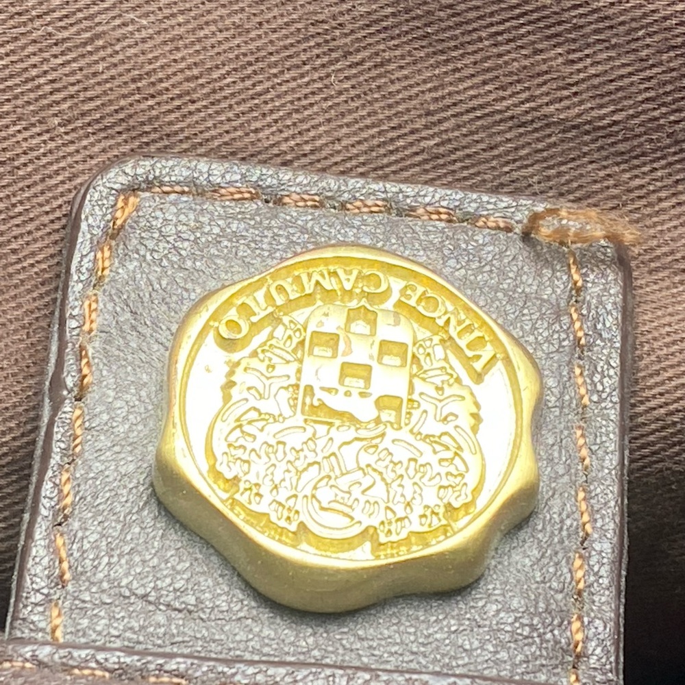 Vince Camuto Brown pebbled leather shoulder handbag - Picture 6 of 9